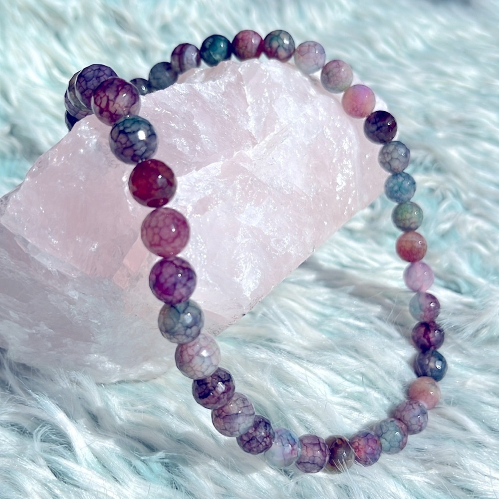 Gorgeous Multi Coloured Agate Necklace with Sterling Silver Clasp